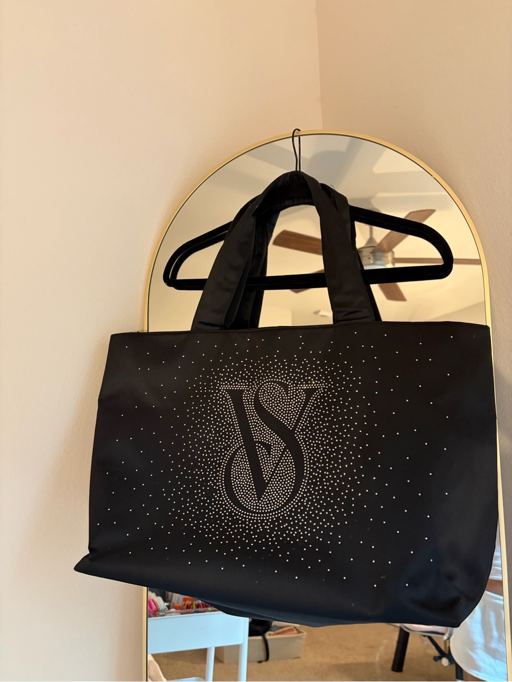 Victoria's Secret Black Tote with Crystal VS Logo